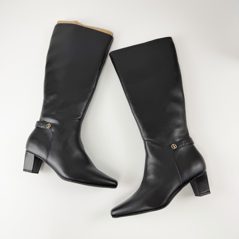 Giani Bernini Boots Womens 7M Black Crissalynne Memory Foam Knee High Dress NEW